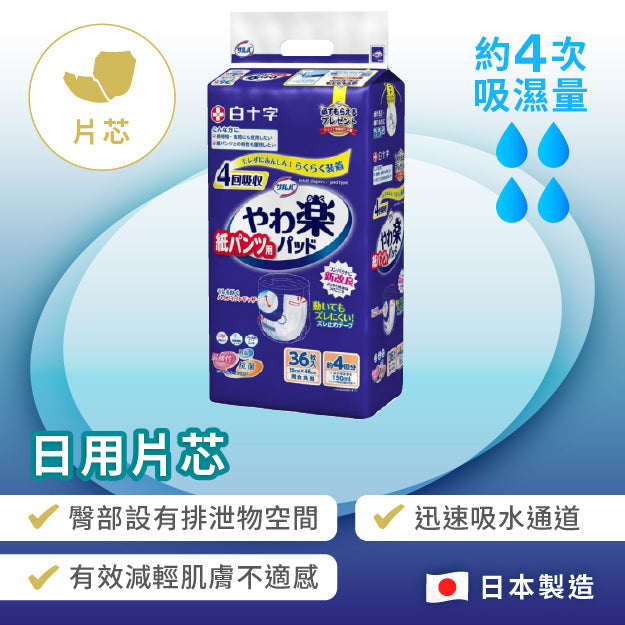 日本喜舒樂日用片芯-4回吸收(36片/包)