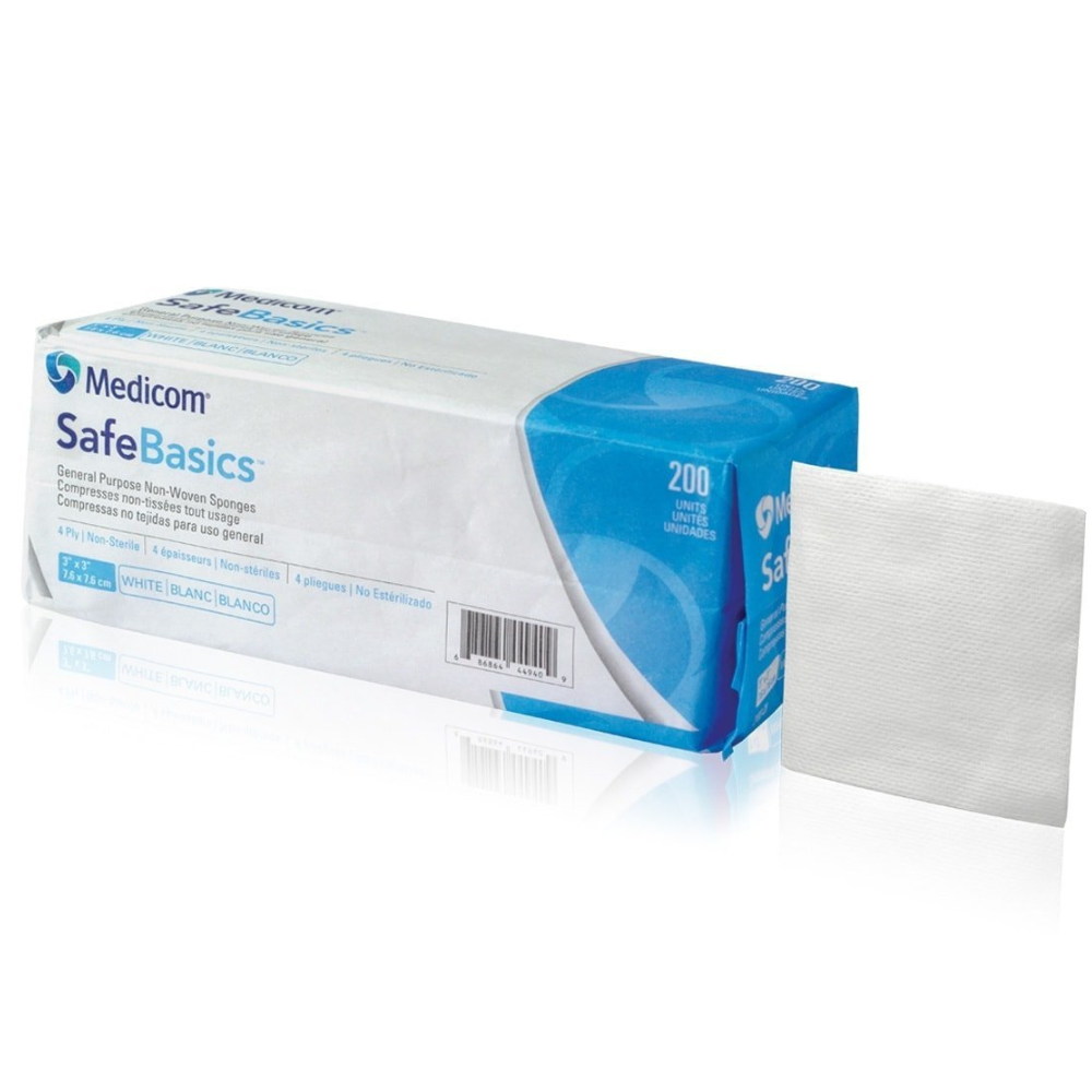 Medicom SafeBasics Non-woven Sponge 無紡布片 (200片/1包) – 7.5 x 7.5cm