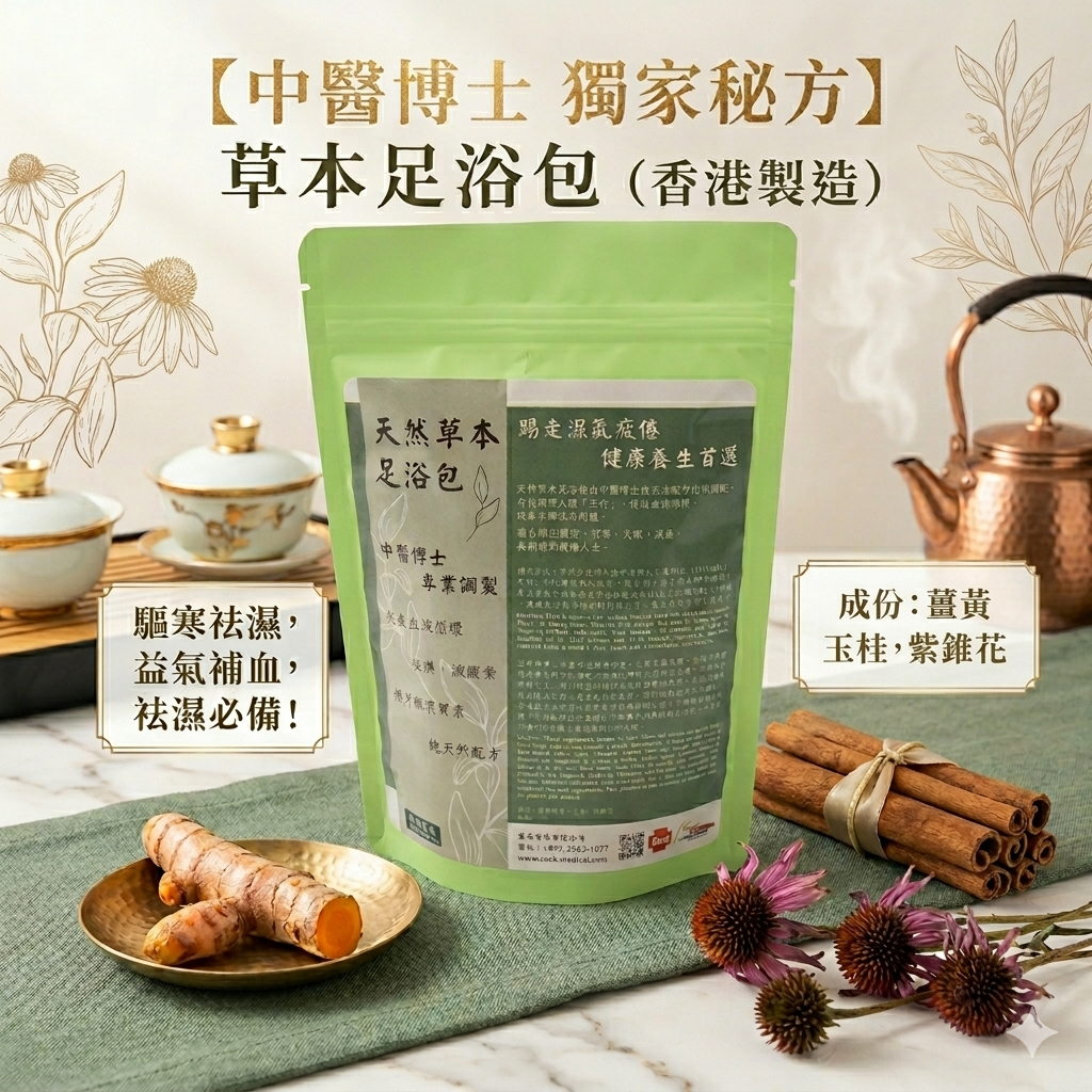 【中醫博士 獨家秘方】草本足浴包 (香港製造)
