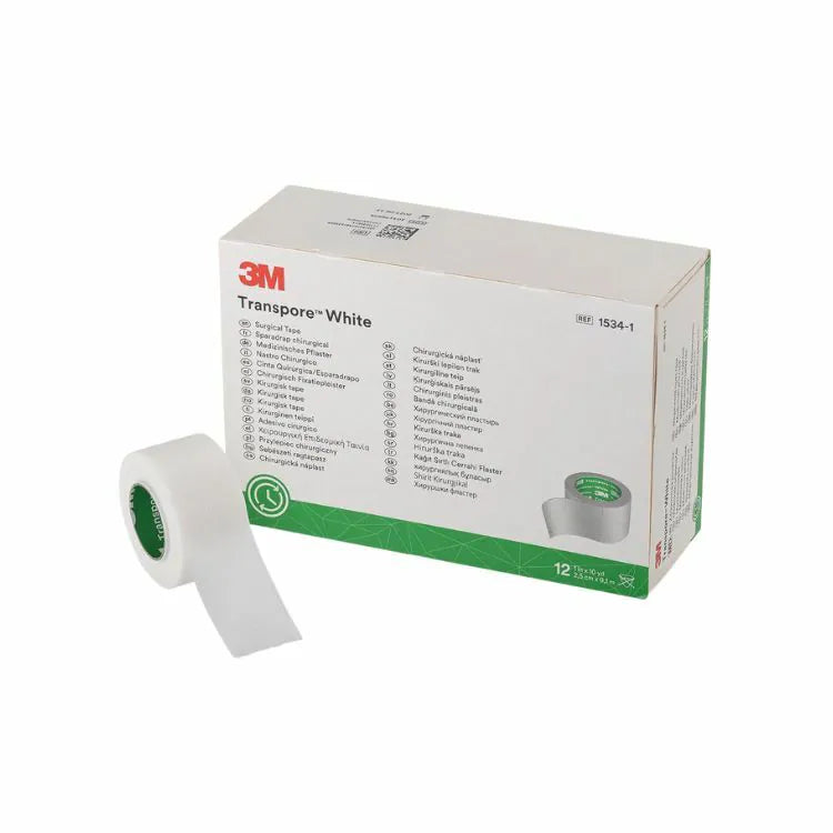 3M™ Transpore™ White易撕醫用膠紙（白色紙質）【3個尺寸】