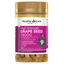 澳洲 Healthy Care Grape seed 高濃度葡萄籽58000mg 200粒 (到期日：27年7月）