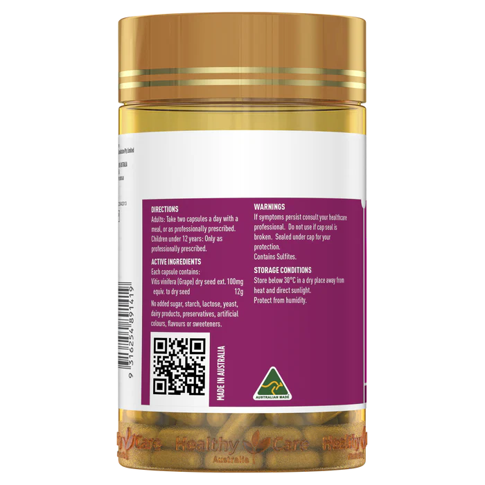 澳洲 Healthy Care Grape Seed 葡萄籽 300粒（到期日：27年5月）