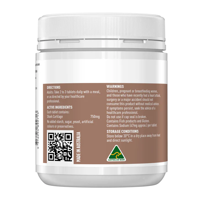 澳洲 Healthy Care 鯊魚軟骨素750mg 200粒 （到期日：27年10月）