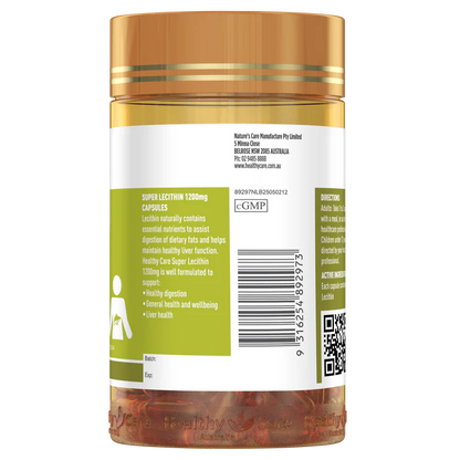澳洲 Healthy Care Super Lecithin 卵磷脂膠囊1200mg -100粒 (到期日：28年4月)