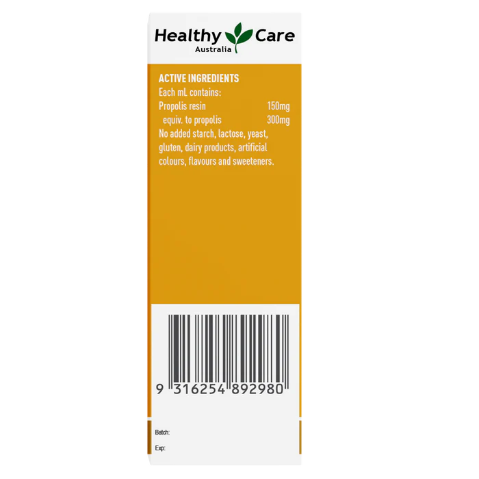 澳洲 Healthy Care Propolis Liquid Extract 無酒精 蜂膠滴劑 25ml （到期日：27年11月)