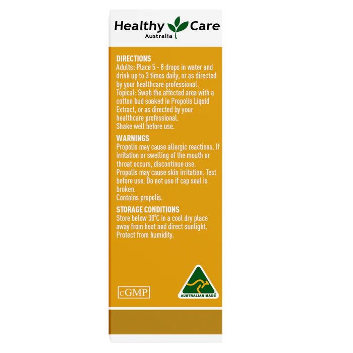 澳洲 Healthy Care Propolis Liquid Extract 無酒精 蜂膠滴劑 25ml （到期日：27年11月)