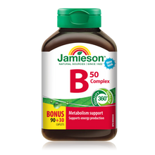 JAMIESON 天然維他命B50 B 雜 120粒（到期日：27年10月）