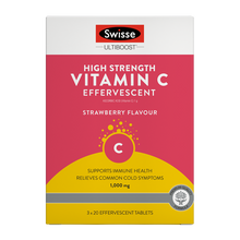 澳洲 SWISSE High Strength Vitamin C 高濃度維他命 C 泡騰片 60片(草莓味) （到期日：28年12月）