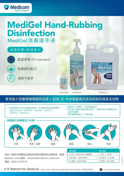 Medicom Medigel 酒精搓手液 -500ml (啫喱狀)